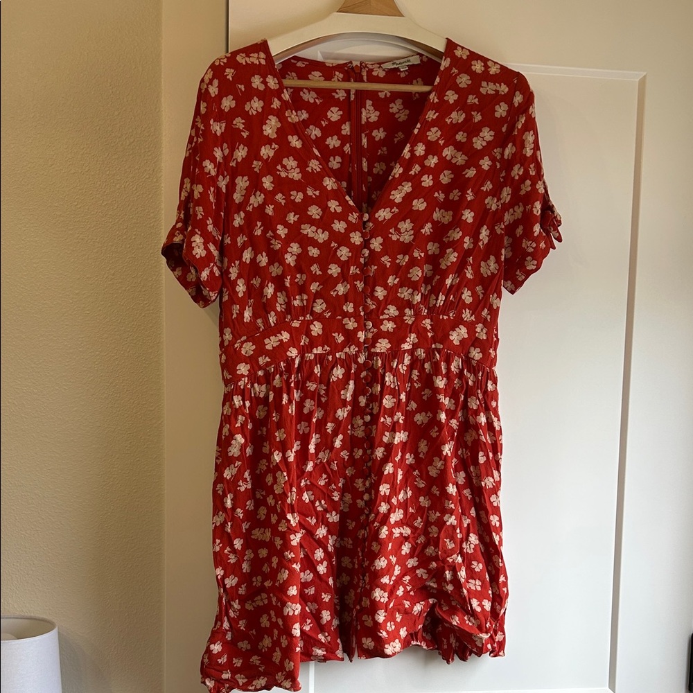 Red Floral Madewell Dress